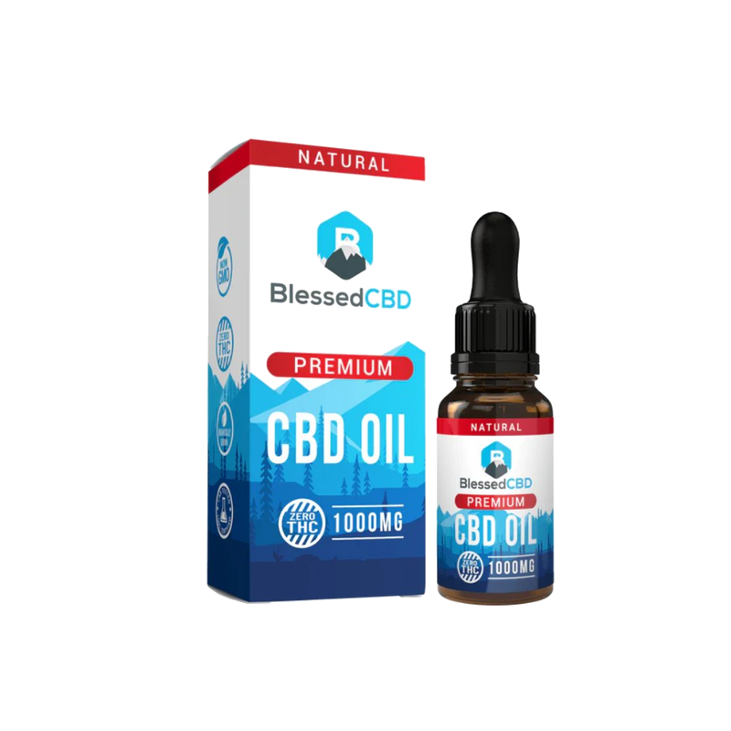 Blessed CBD 1000mg Full Spectrum CBD Oil bottle and box
